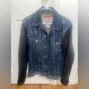 Vintage True religion denim biker jacket (sz-M)